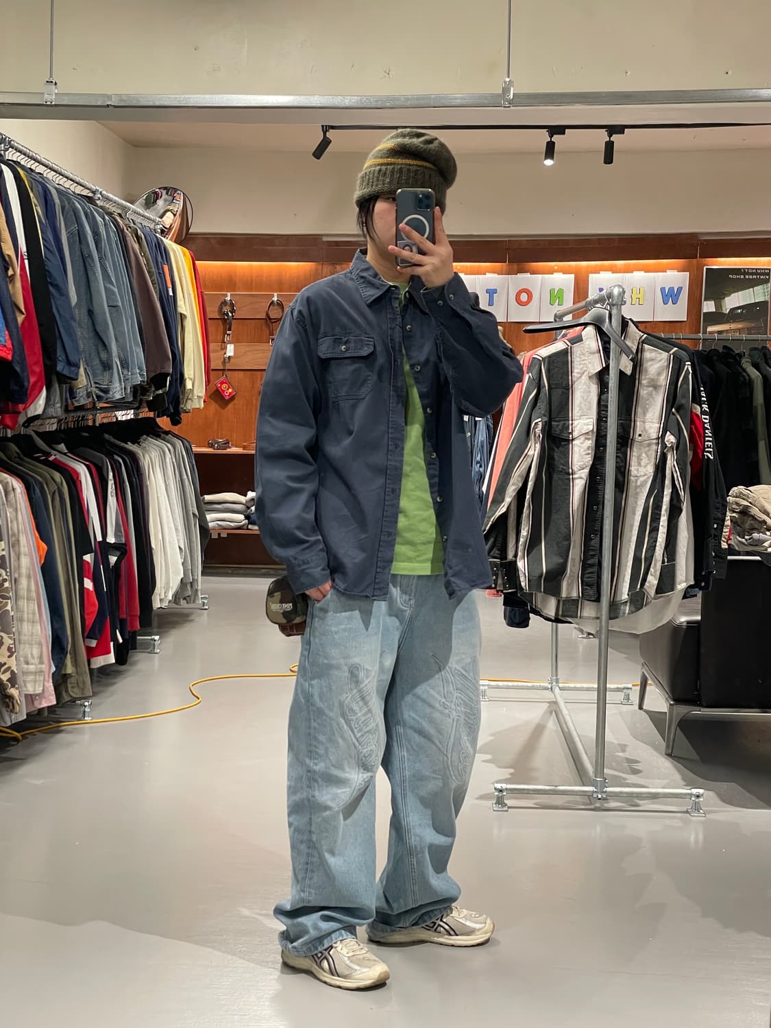 랭글러 워크 셔츠 (navy) 상품이미지2