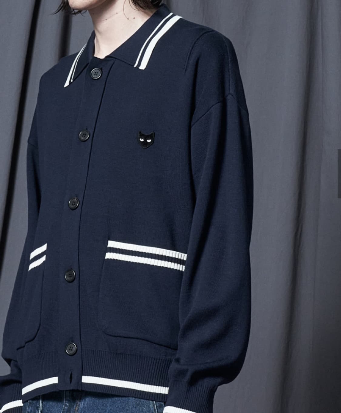 [L] 송지오 옴므 지제로 팬서 가디건 긴팔 니트 티셔츠 상품이미지4