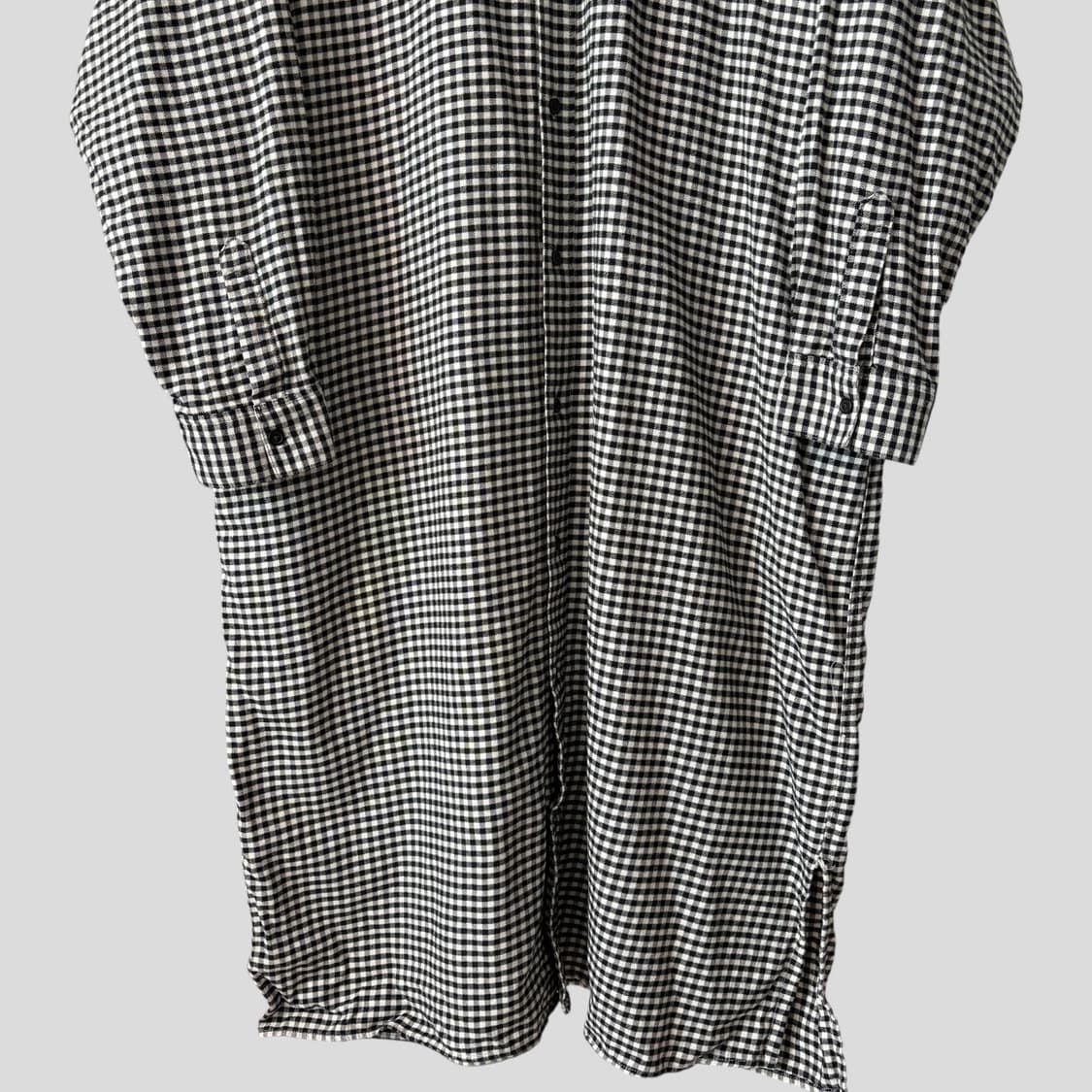 (여성L-XL)무인양품 깅엄체크 롱 셔츠 원피스 상품이미지4
