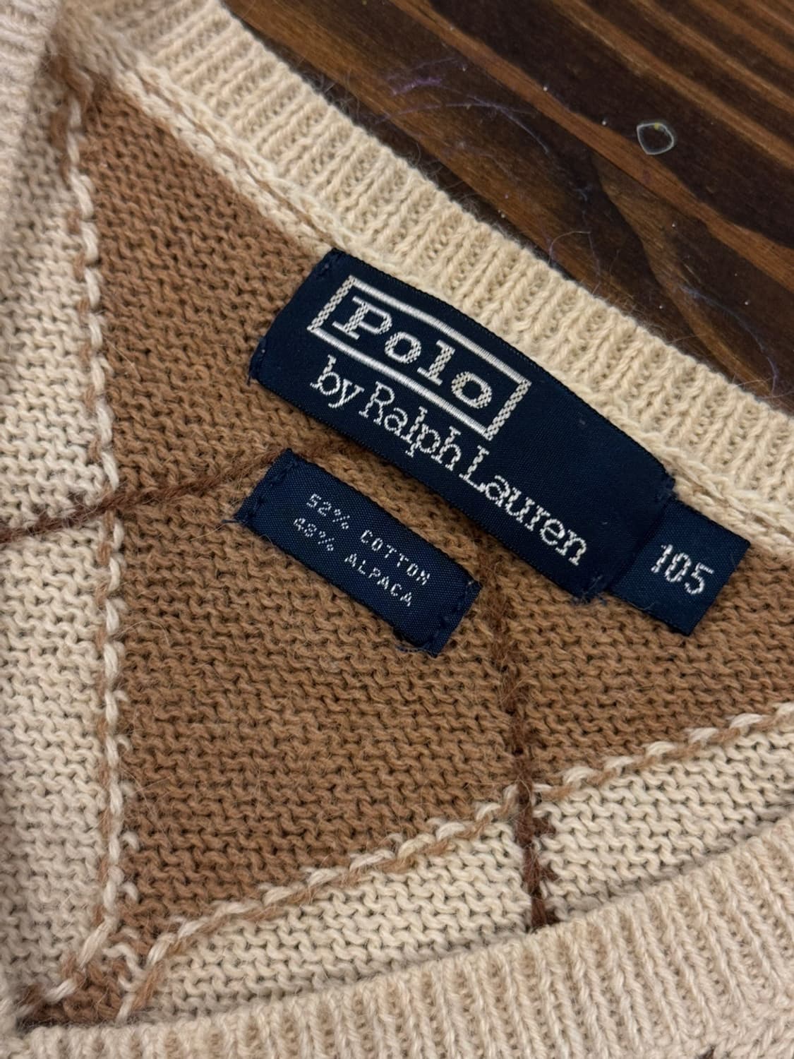 폴로 랄프로렌 알파카 코튼 아가일 니트 100 상품이미지9