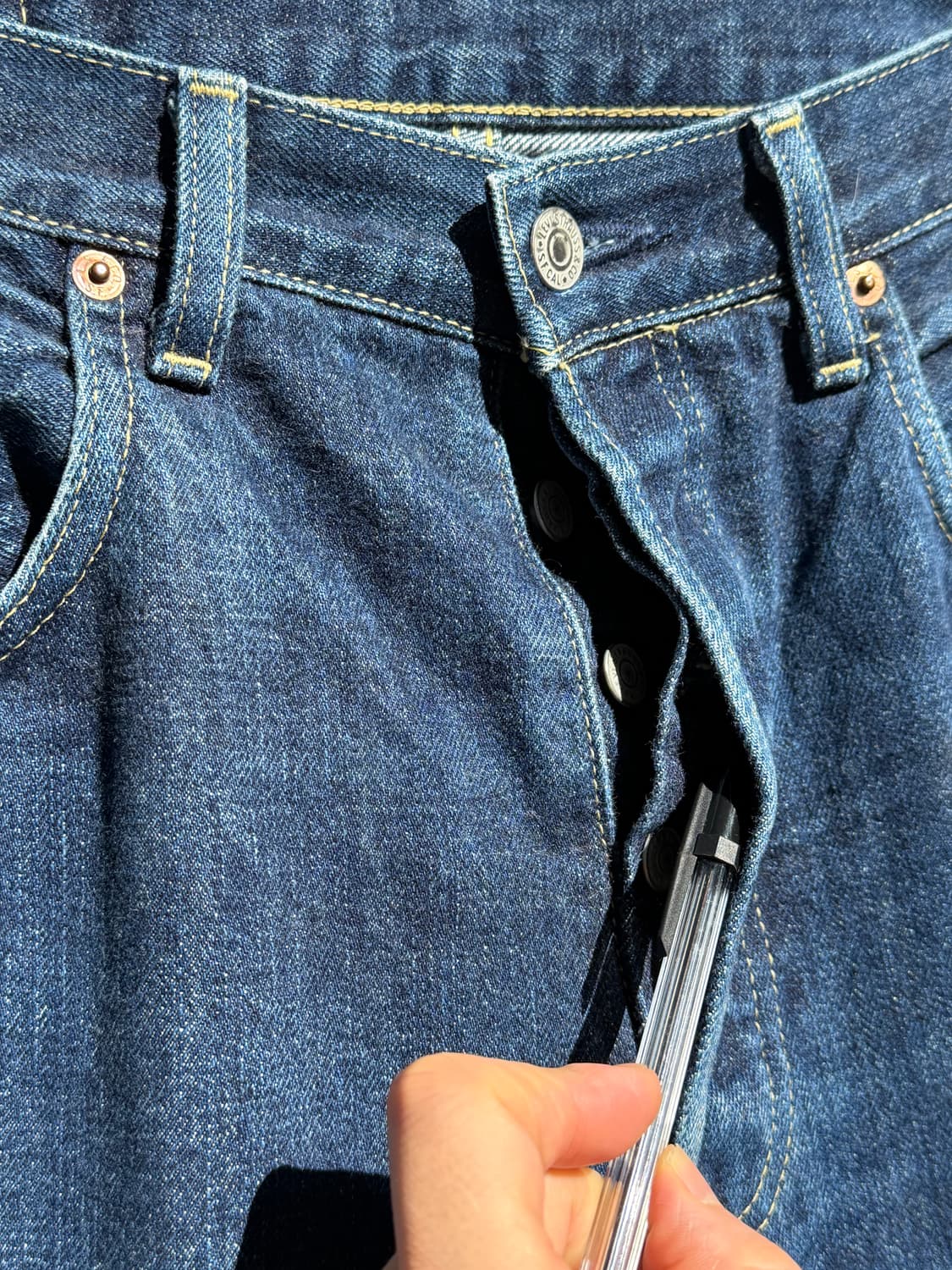 Levis 503B Big E 셀비지 데님 진 34x36 상품이미지6