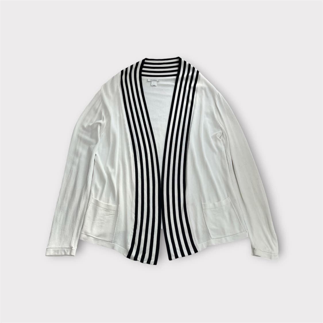 막스마라 오픈형 여름 가디건 L 화이트 스트라이프 상품이미지1
