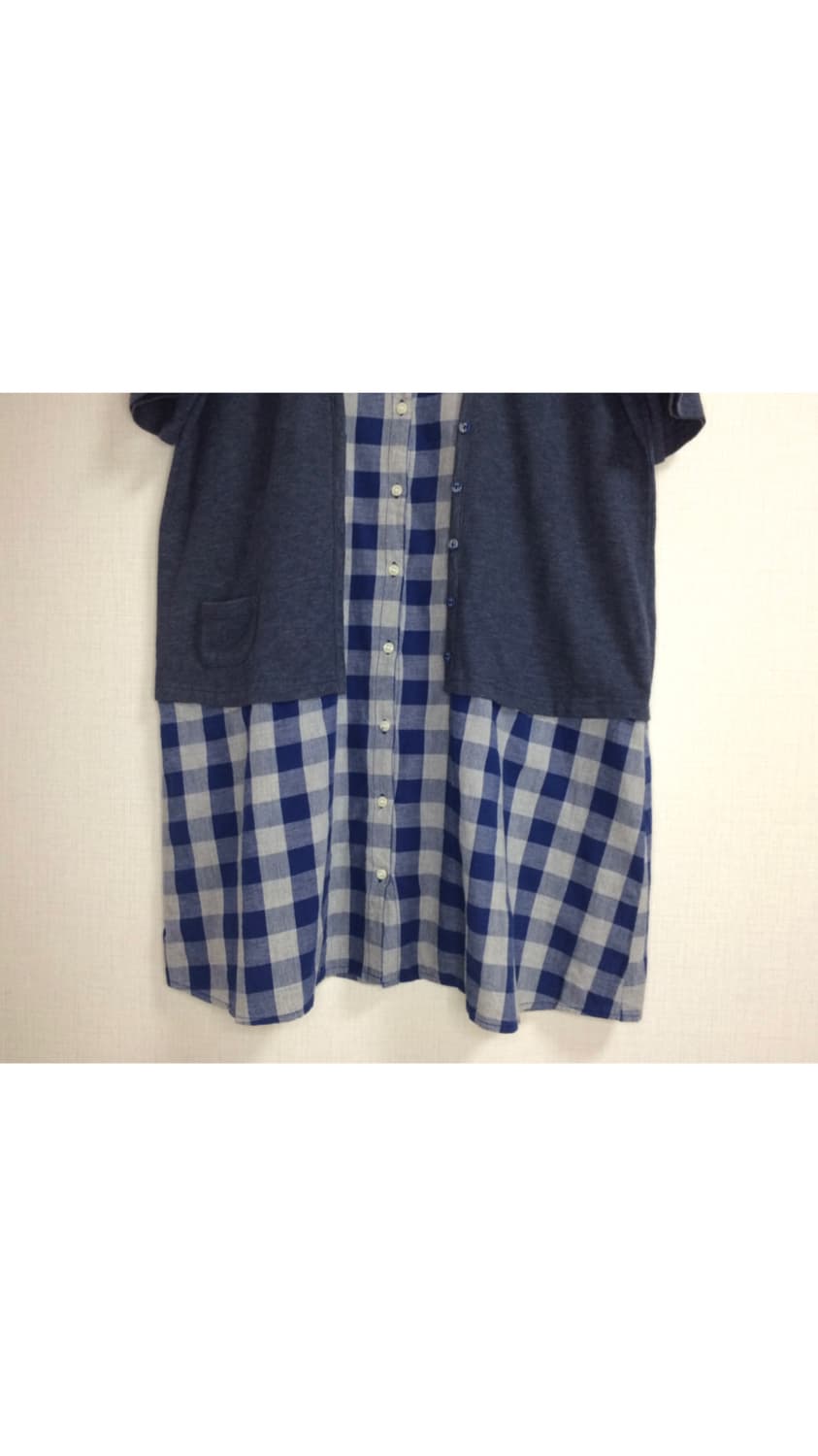 빈티지 네이비 체크 튜닉 상품이미지4
