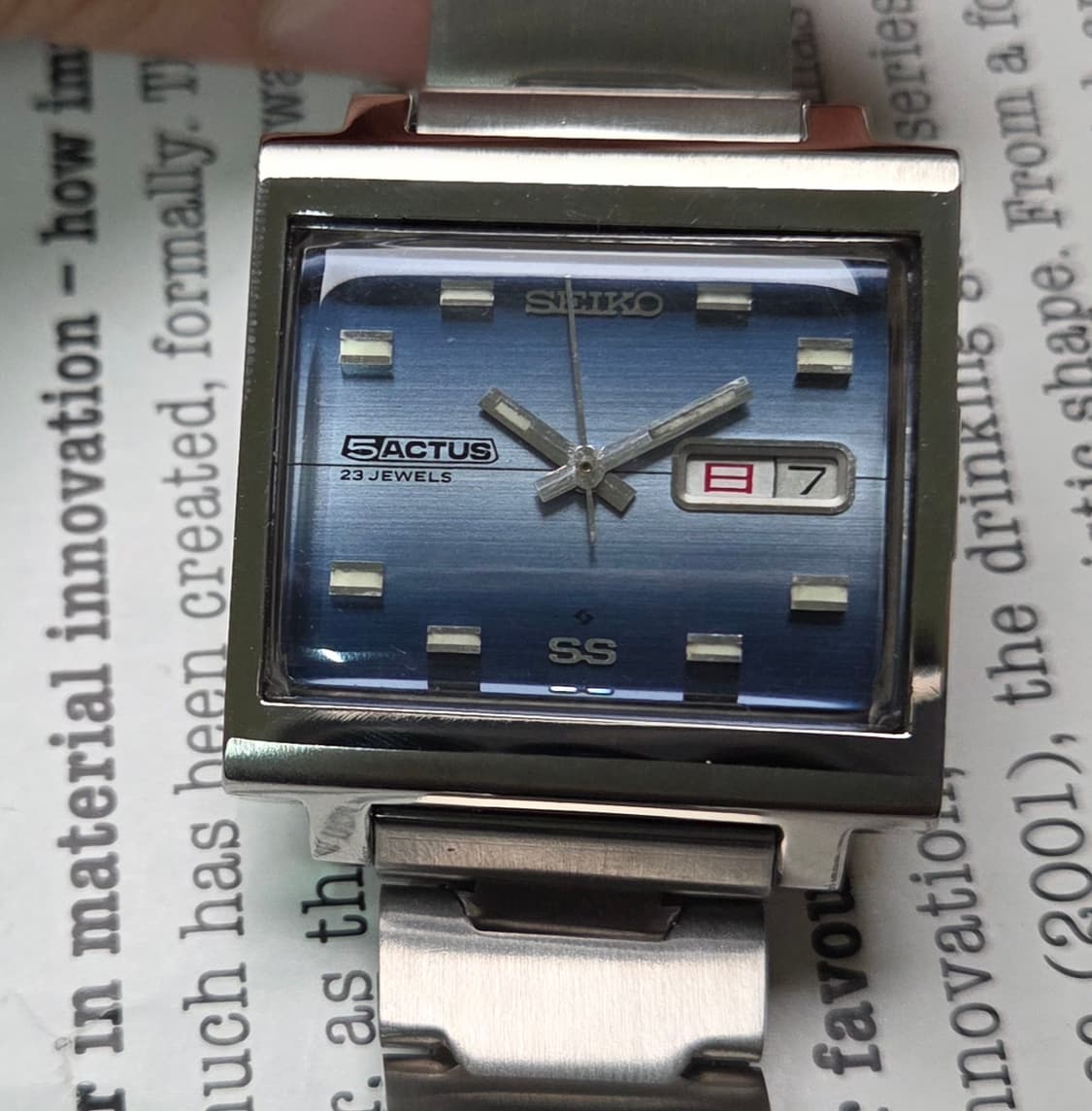 레어] 빈티지 세이코 액투스SS 테레비 블루 그라데이션 한자 데이데이트  상품이미지10