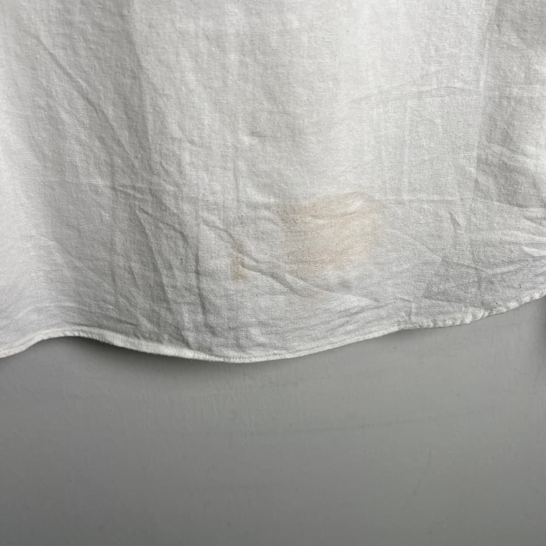 jpn vtg 일본 빈티지 린넨 화이트 버튼다운 셔츠 L 상품이미지8