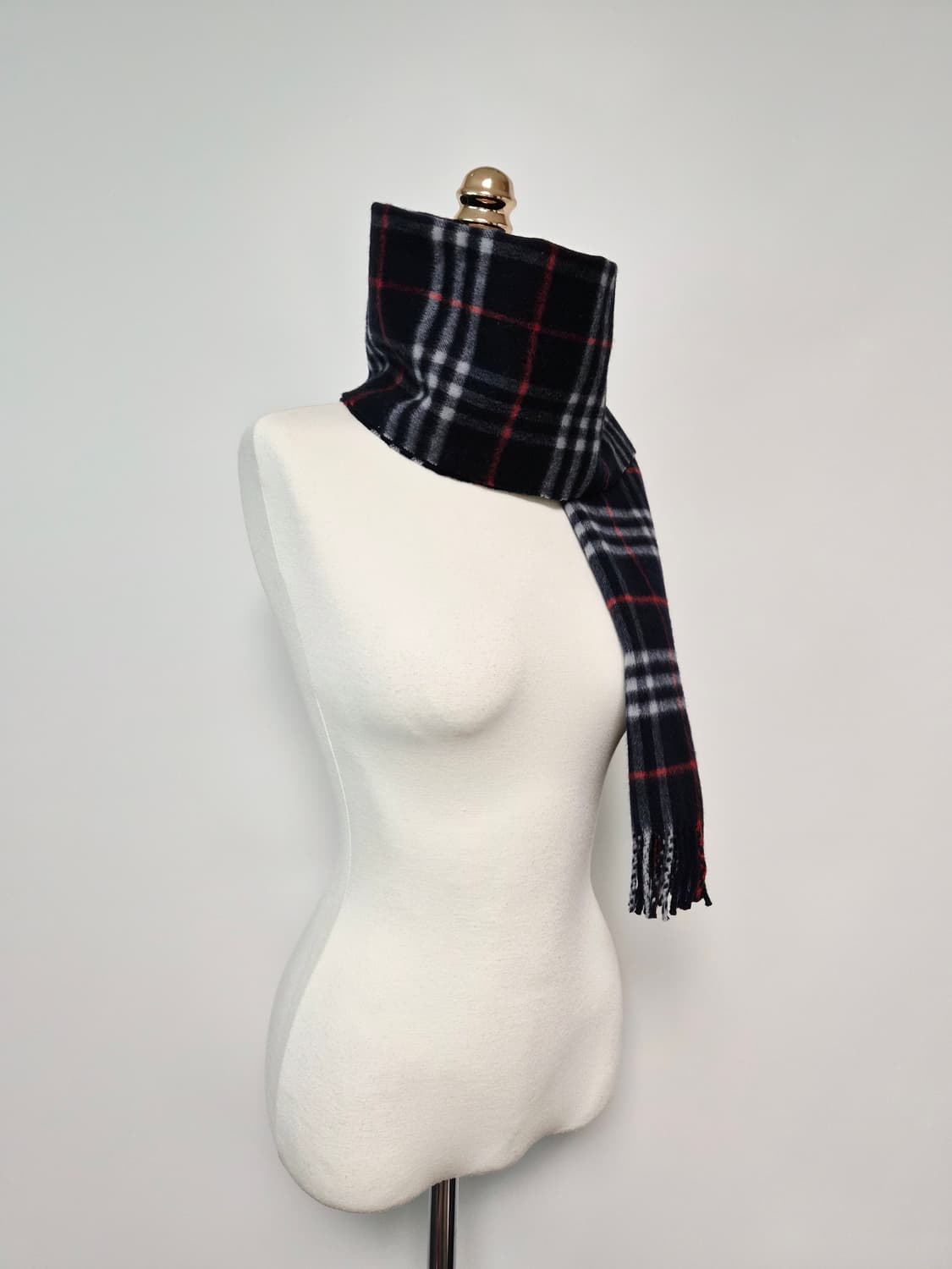 버버리 네이비 노바체크 캐시미어100 머플러 목도리 상품이미지2