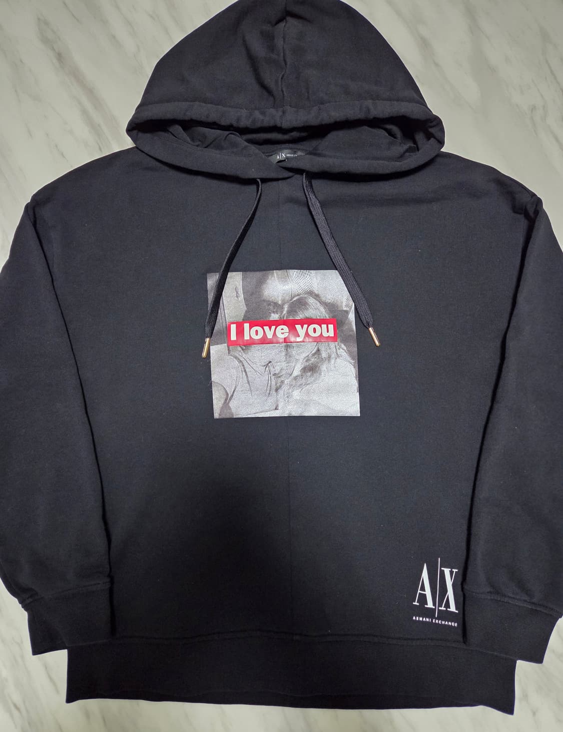 아르마니익스체인지 아이러브유 후드티 상품이미지1