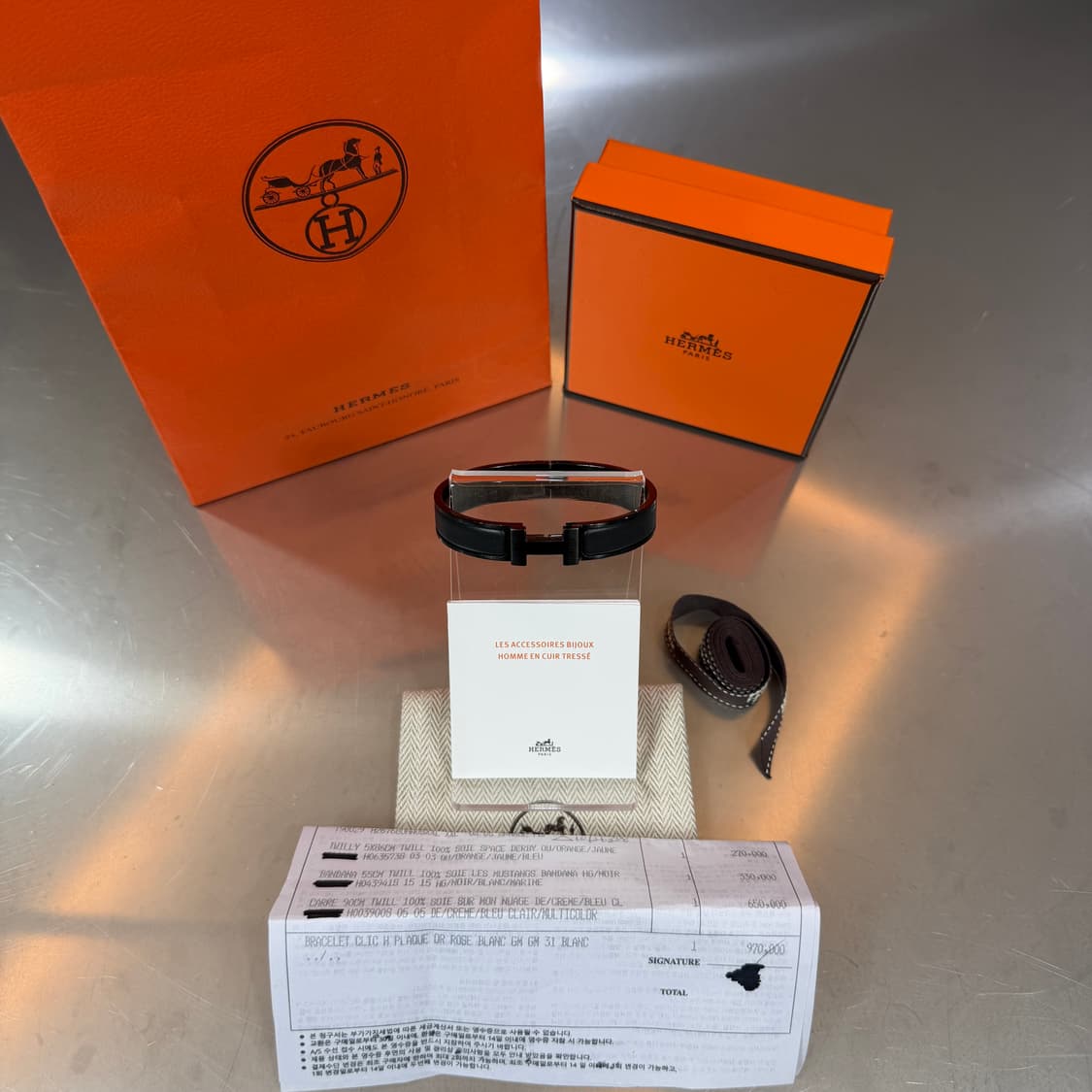 [리오브] 에르메스 클릭아슈 쏘 블랙 하드웨어 팔찌 상품이미지1