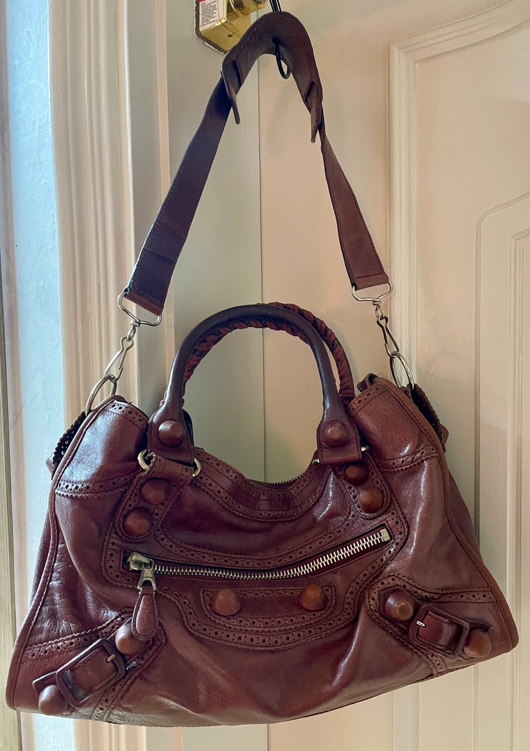 발렌시아가 Balenciaga자이언트 브로그 시티백 (버건디) 상품이미지2