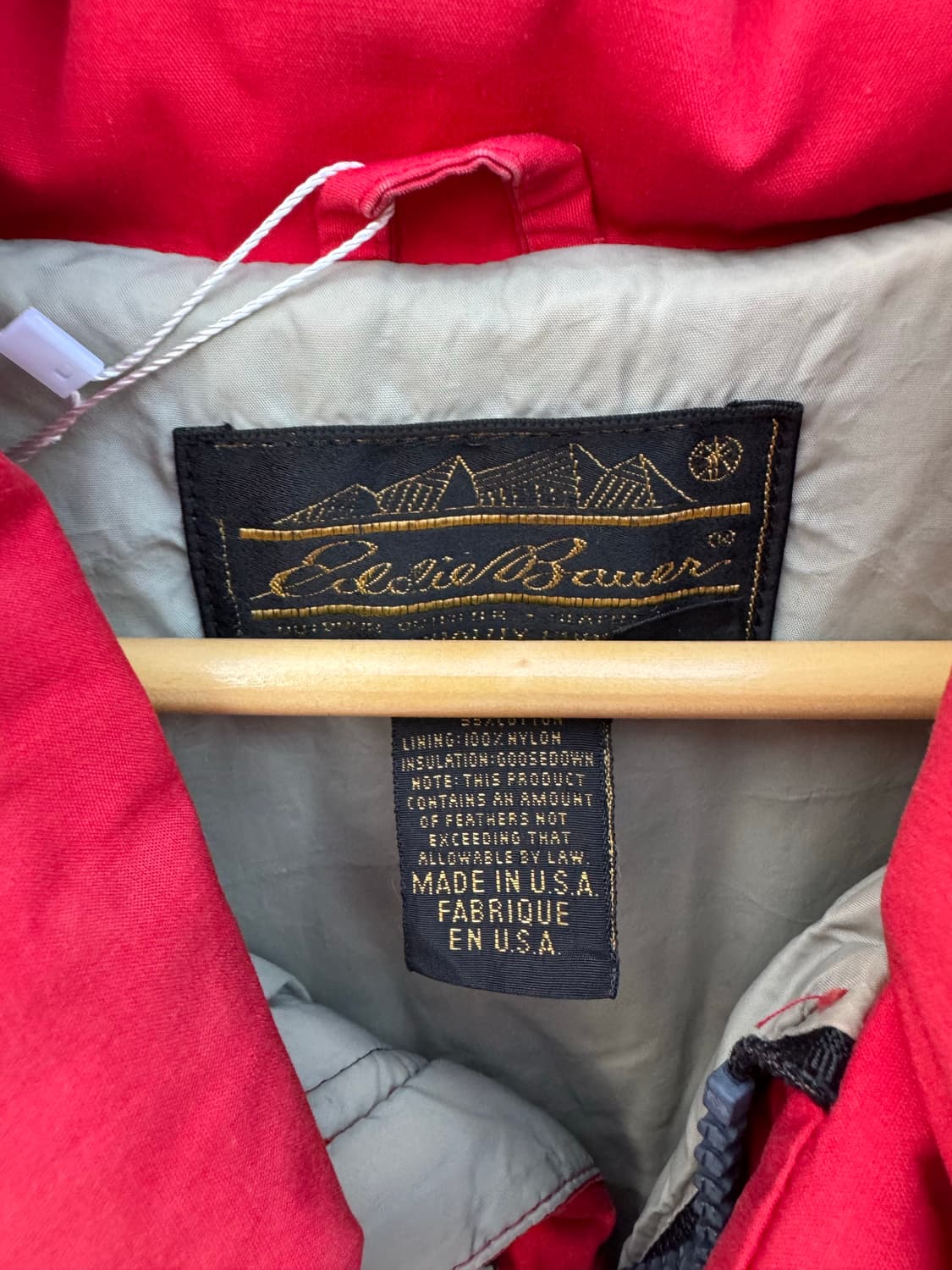 80s 에디바우어 빈티지 구스 다운 페이딩 레드 조끼 베스트 m 상품이미지6