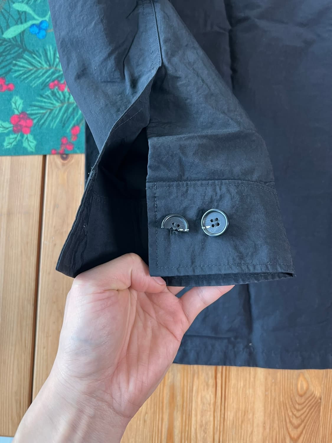 아르켓 ARKET 남자 코튼 나일론 오버셔츠 블랙 상품이미지6