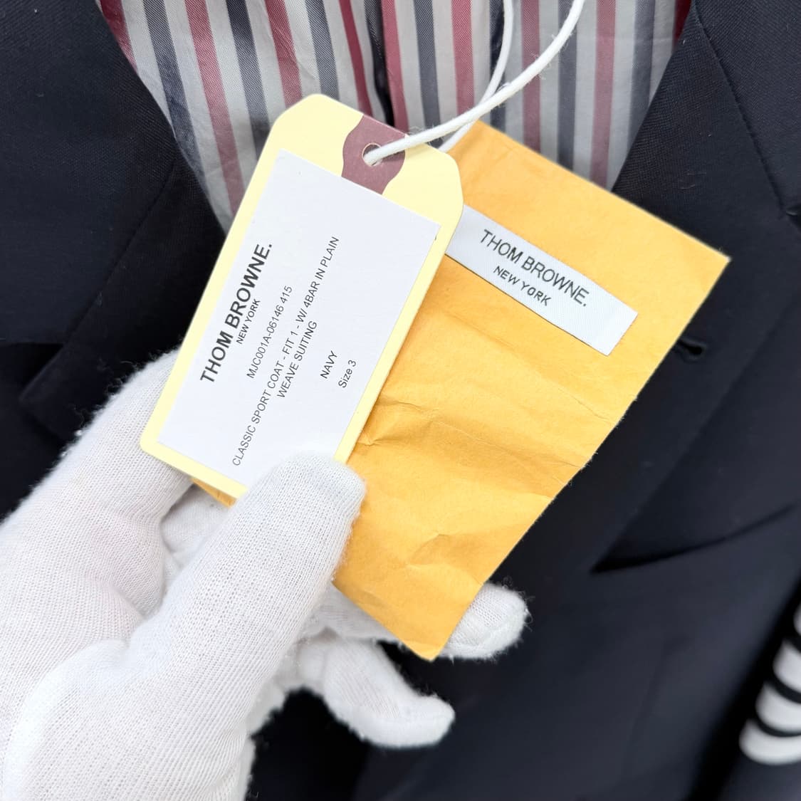 [미사용/3] 톰브라운 사선완장 위브 블레이저 자켓 정장 네이비 상품이미지9