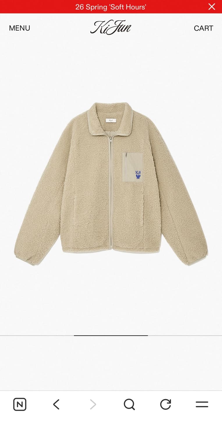 XL 기준 kijun 플리스 후리스 베이지 상품이미지8