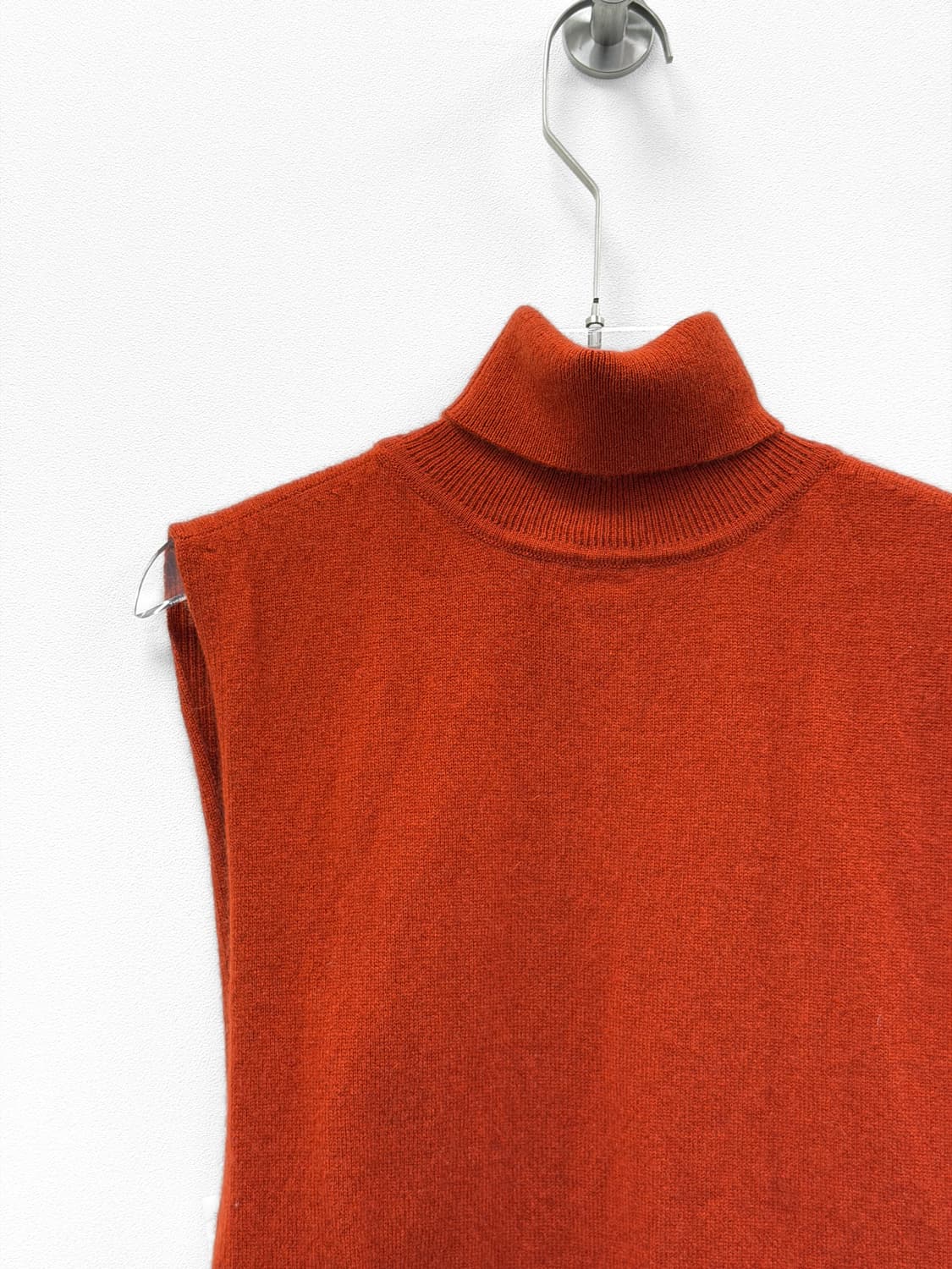 테라코타 오렌지 캐시미어 100% 터틀넥 빕 상품이미지2