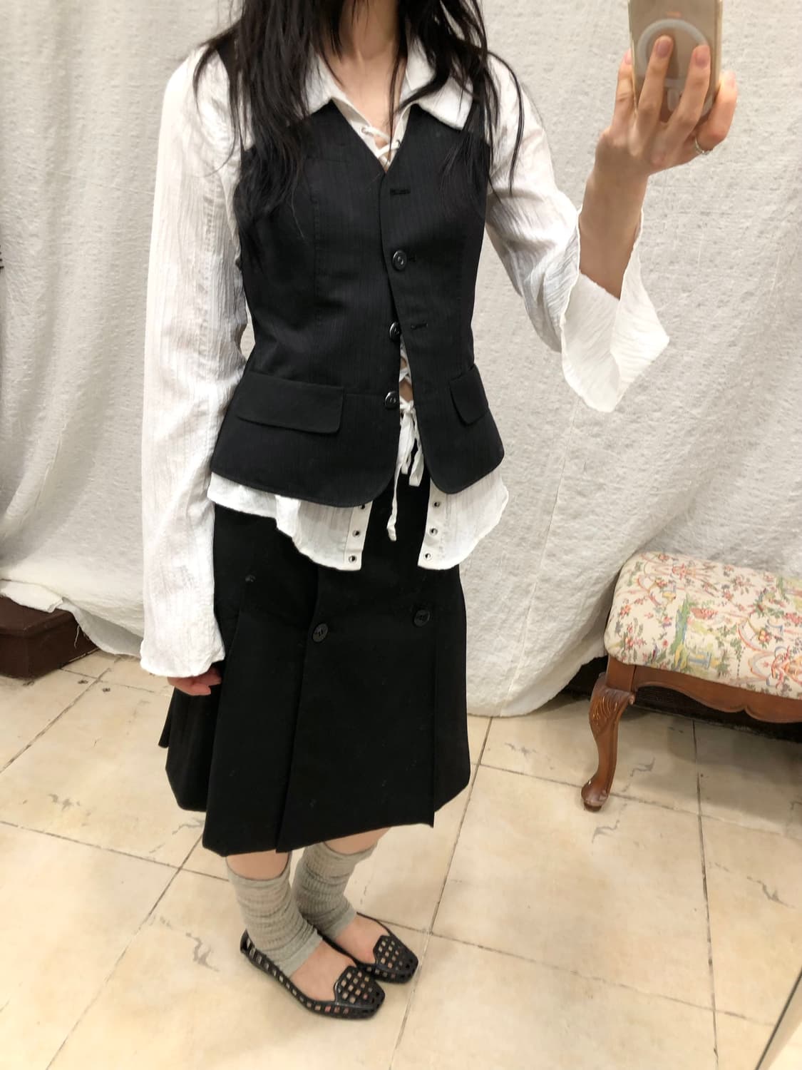 Black chic vest 상품이미지1