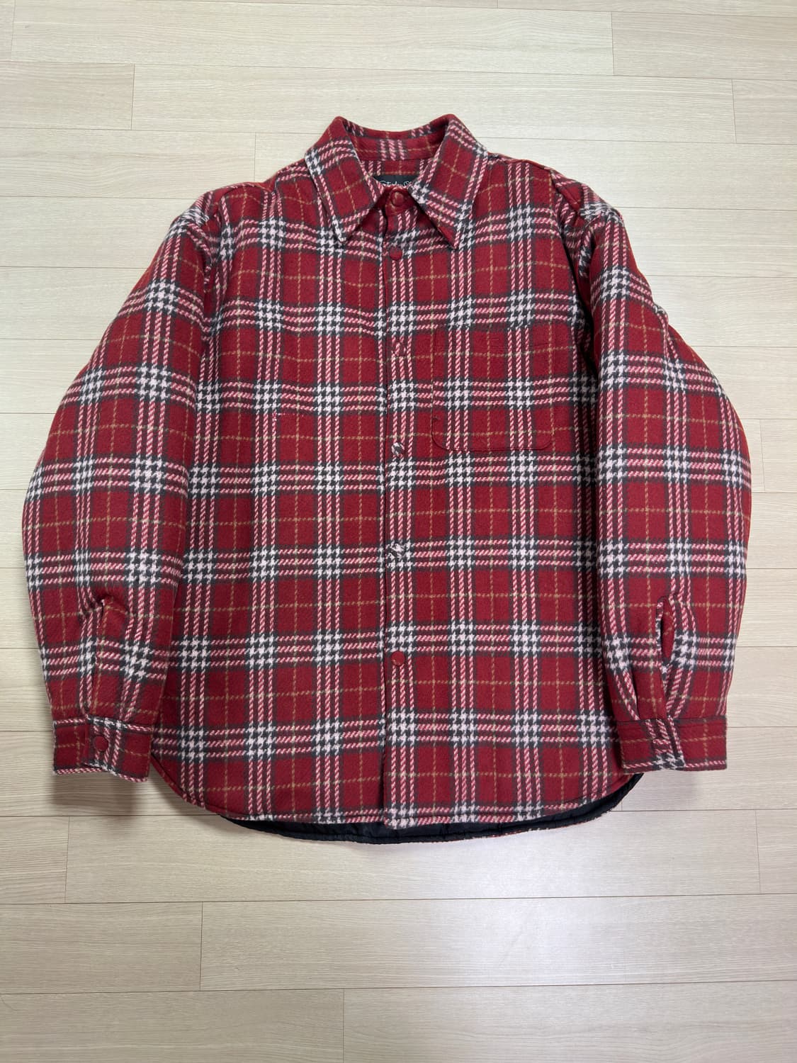 (L) stu 패디드 체크셔츠 레드 상품이미지2