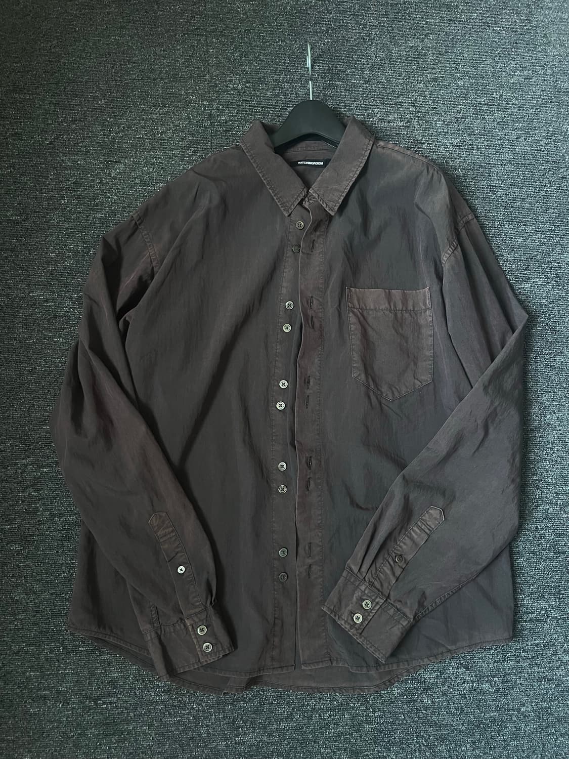 Hatchingroom rana shirt over dyed brown 상품이미지4
