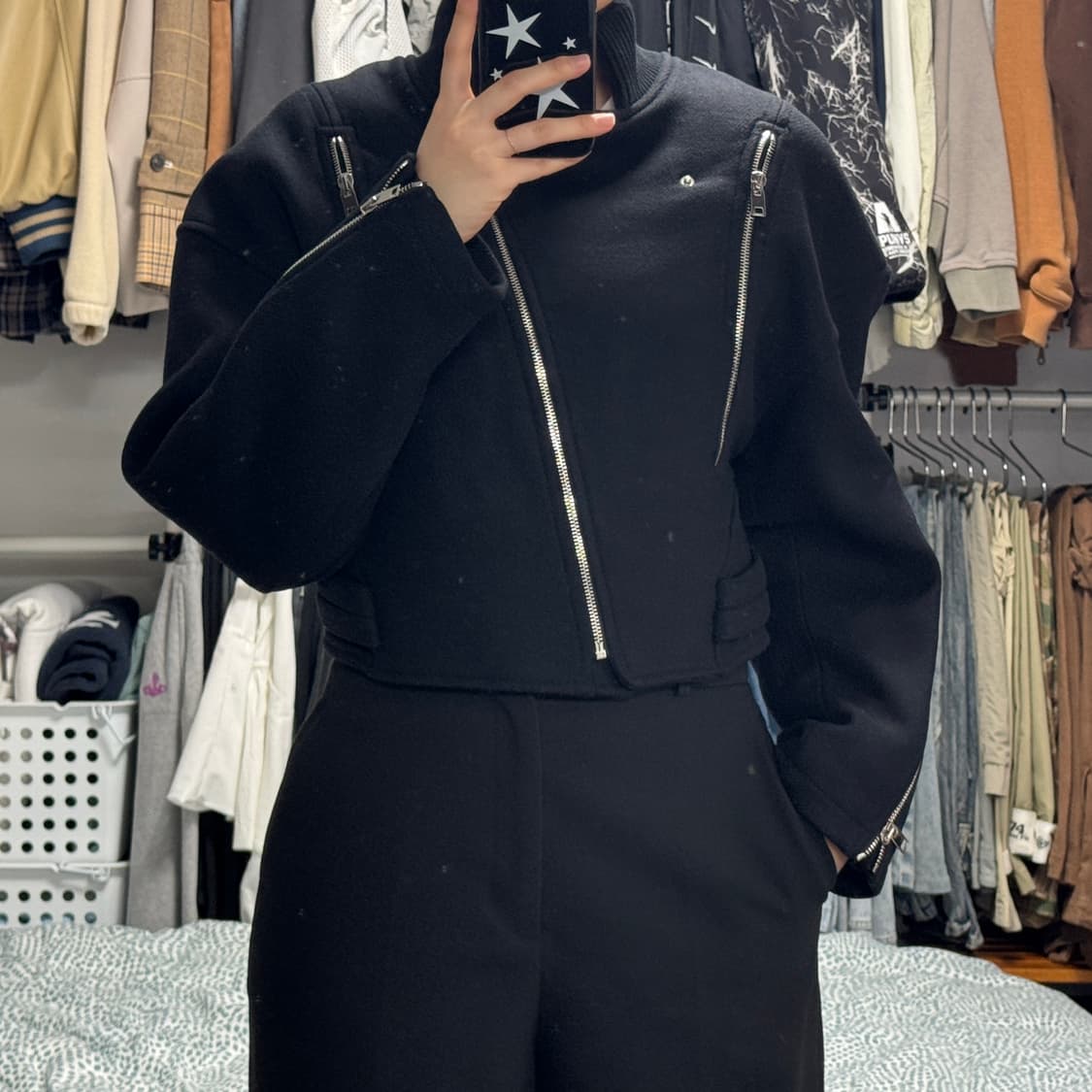 자라 울 바이커 자켓 상품이미지1