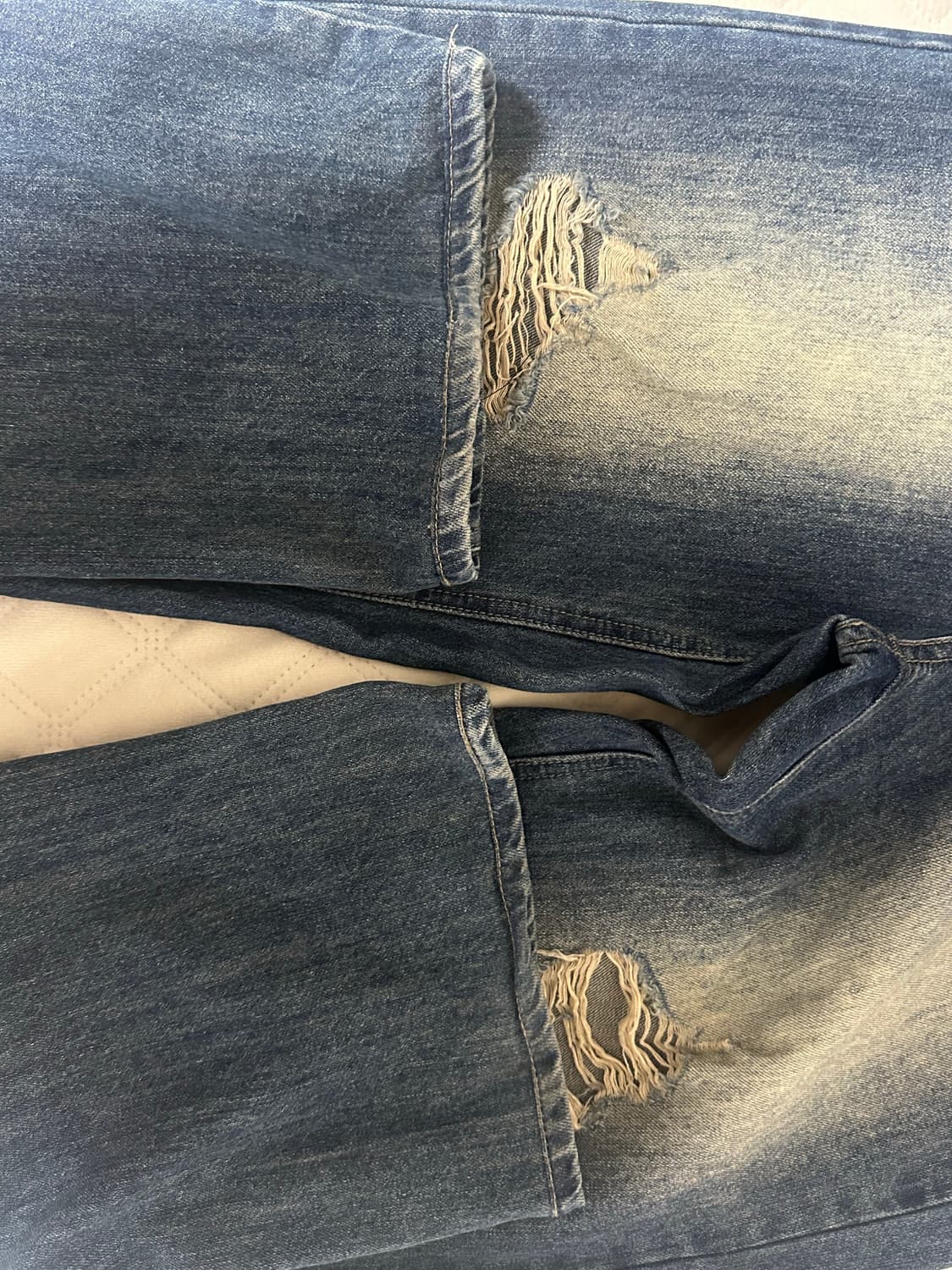 ORDINARY HOLIDAY 데미지 와이드 청바지 상품이미지2