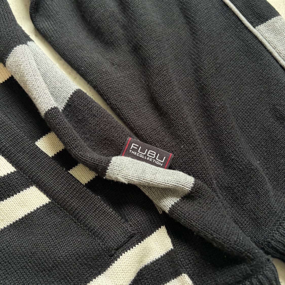 00s FUBU 후부 빈티지 니트집업 져지 XL 상품이미지4