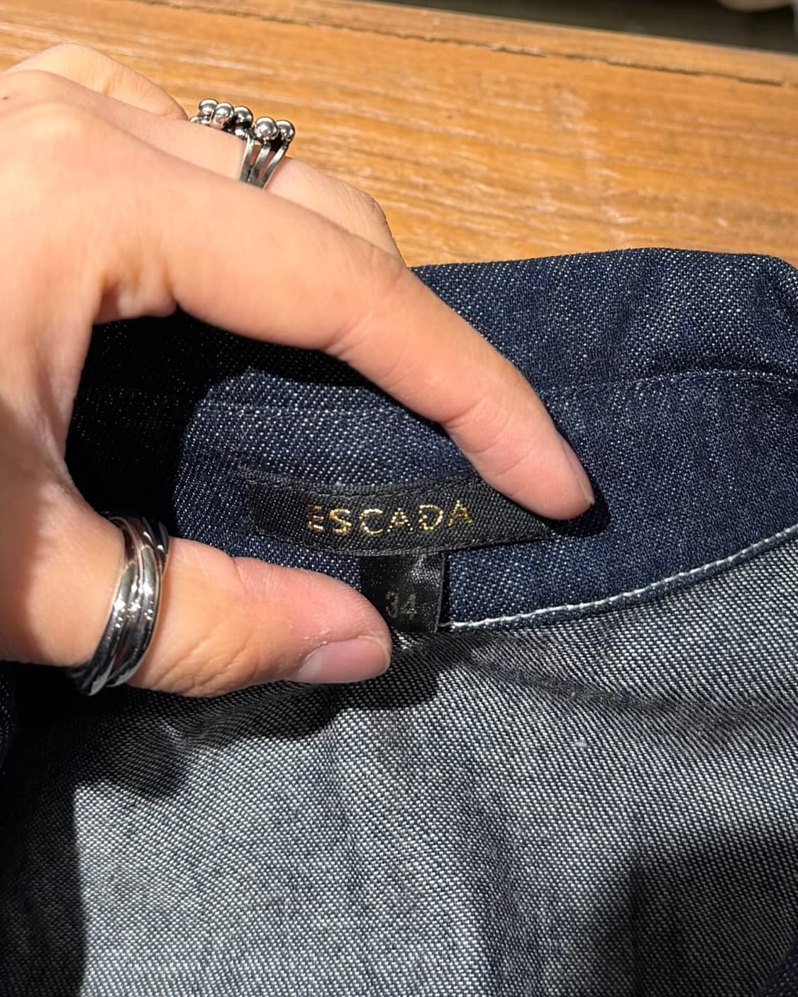 에스카다 진청 데이지 자수 데님 하프 슬리브 셔츠 상품이미지7