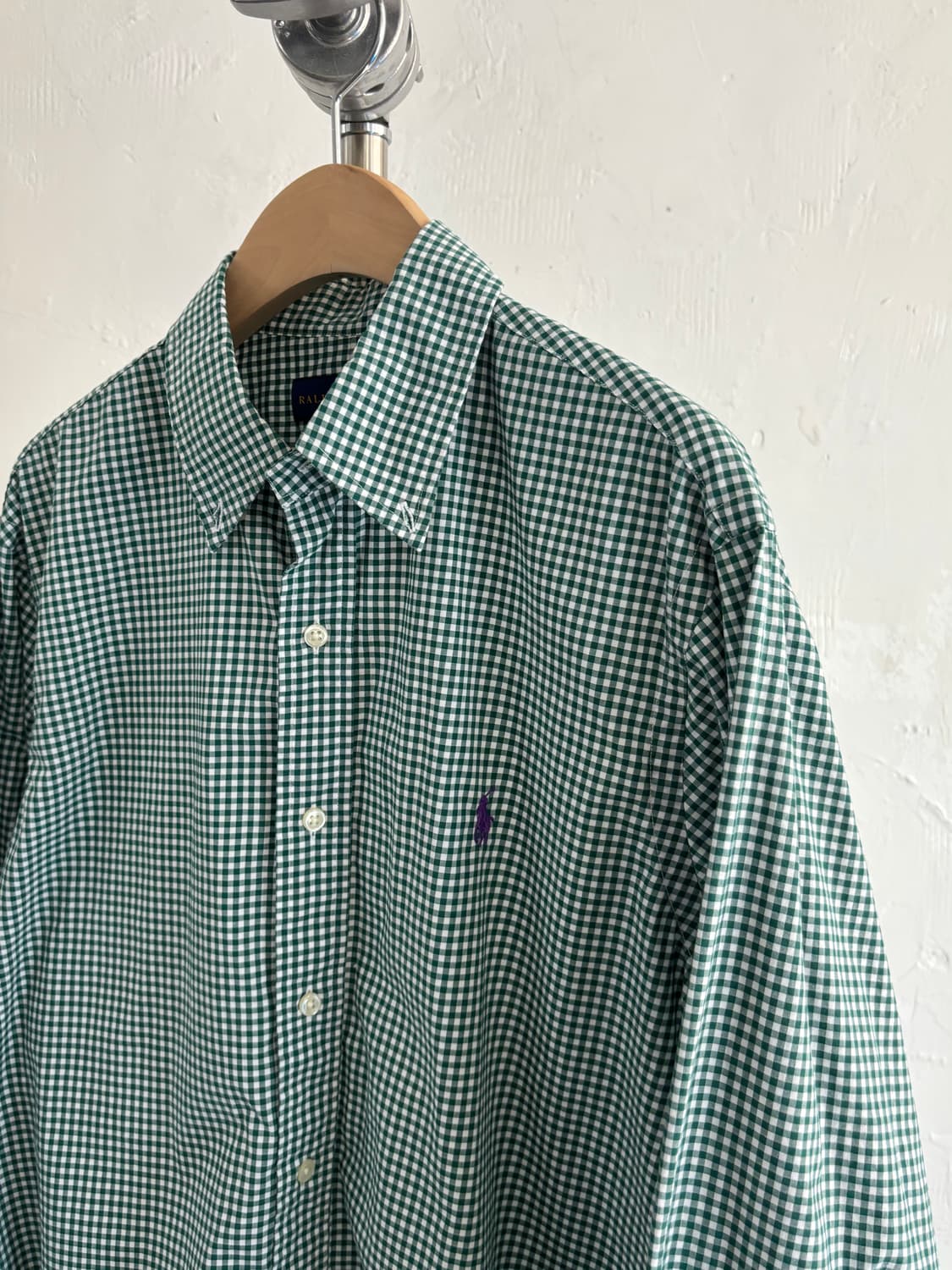 Polo 폴로 랄프로렌 신형 그린 깅엄체크 코튼 셔츠 상품이미지6