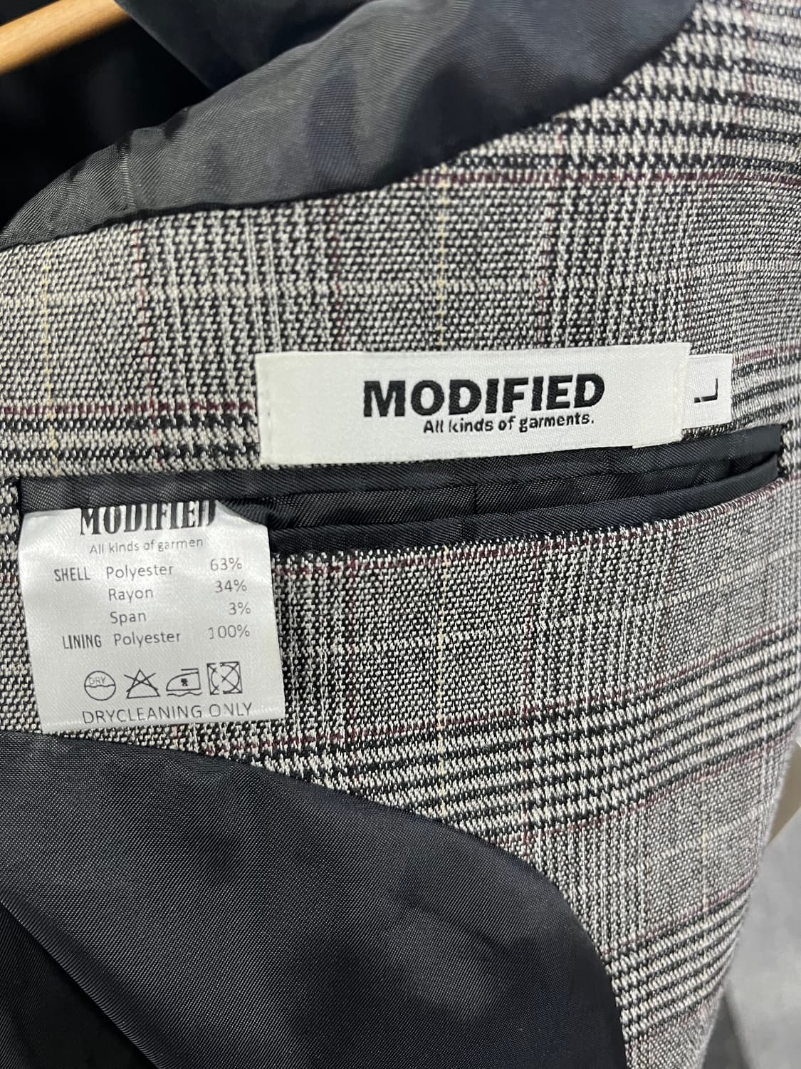 모디파이드 체크 블레이저 L사이즈 상품이미지3