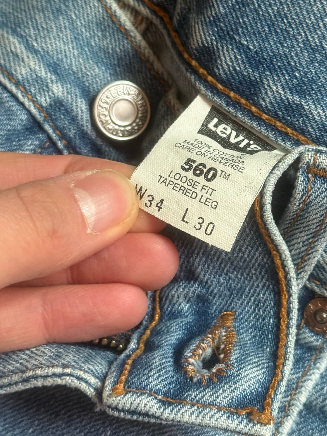 90s CANADA 리바이스 560 패치워크 34/30 상품이미지3