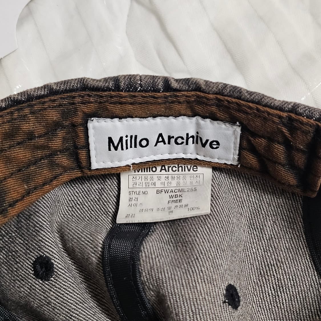 밀로 아카이브 코어 데님 볼캡 모자 워시드 블랙 워싱 . 2~3회착 상품이미지8