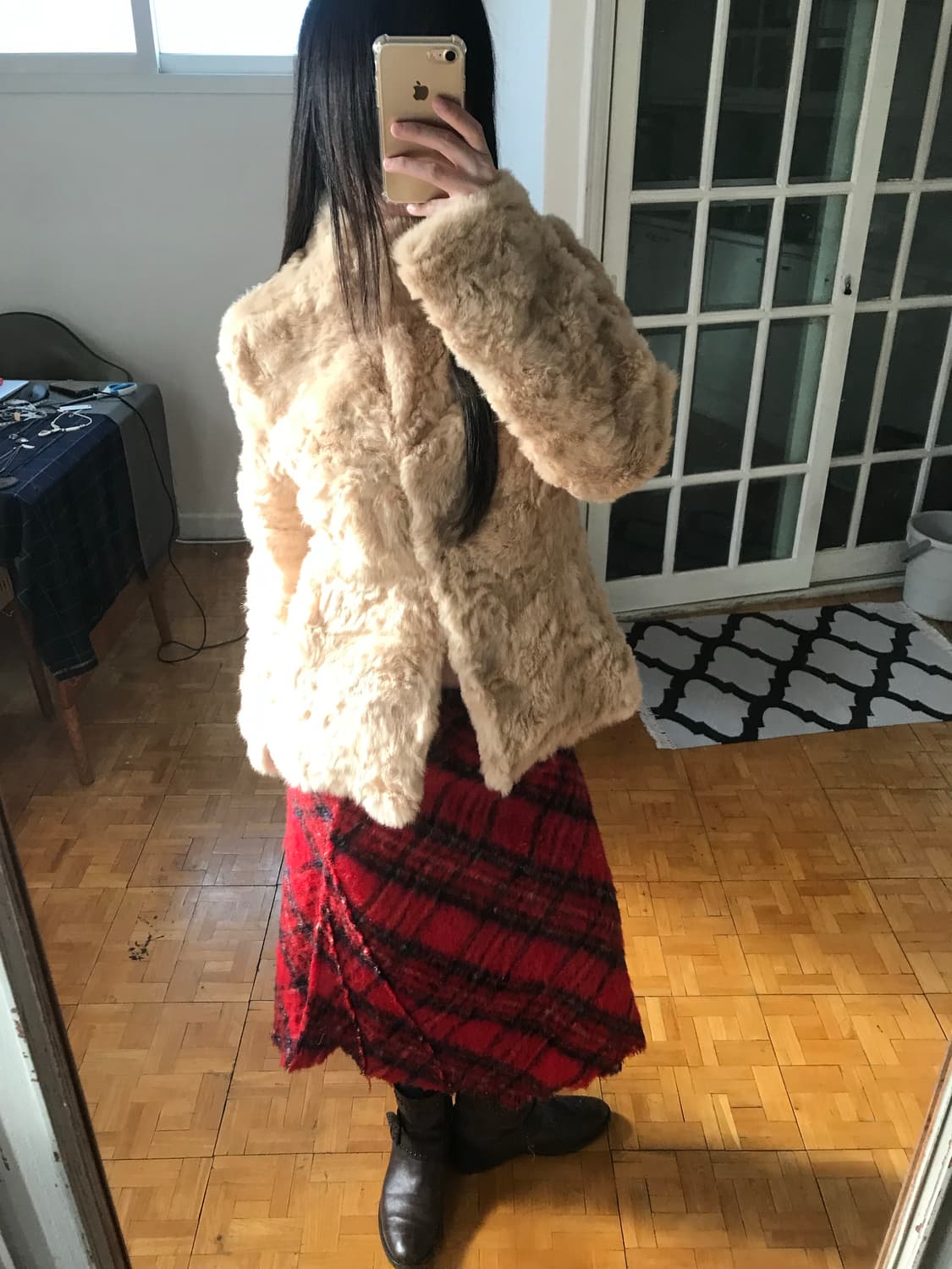 vintage checek skirt 상품이미지8