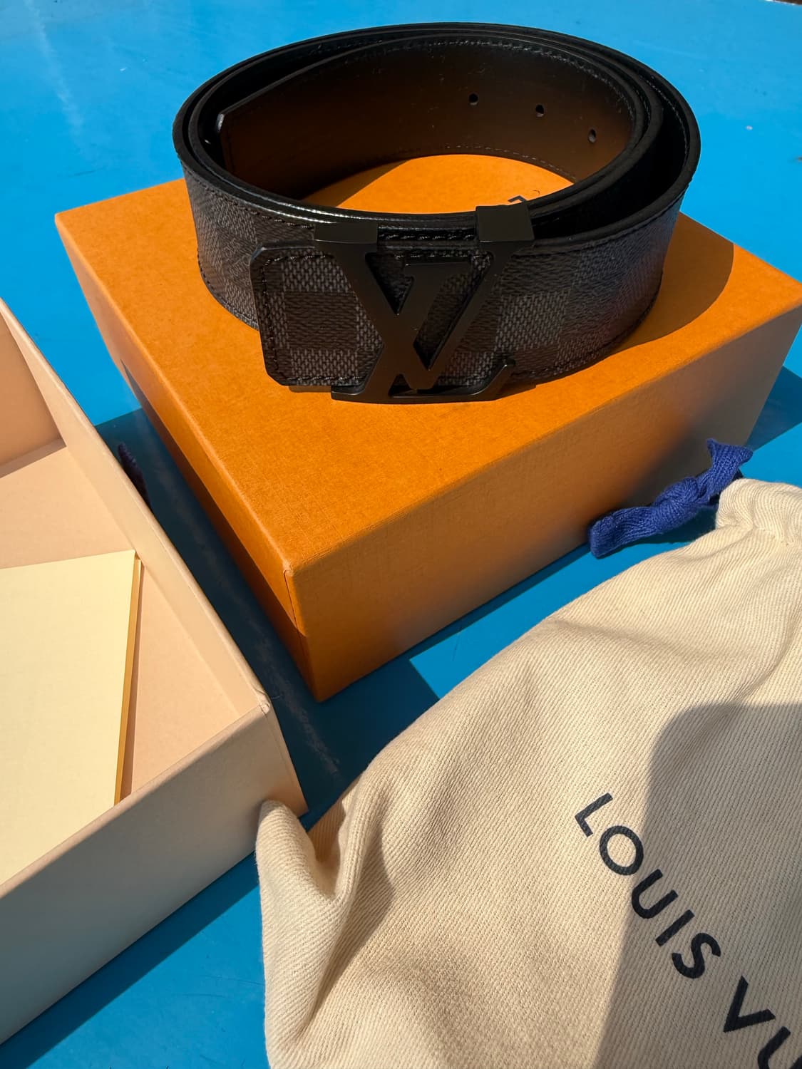 루이비통 LV 이니셜 다미에 그라파이트 벨트 상품이미지2