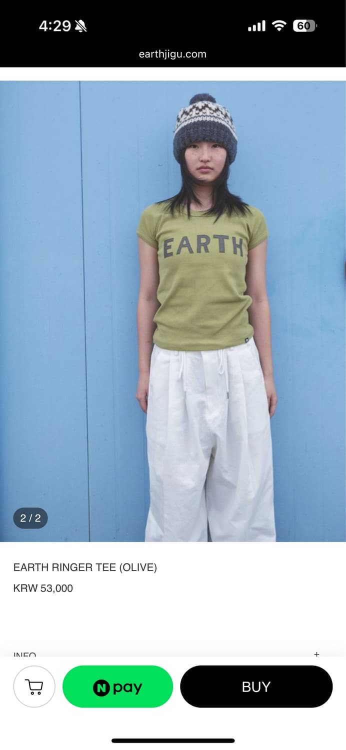 earthjigu EARTH RINGER TEE (OLIVE) size1 상품이미지2