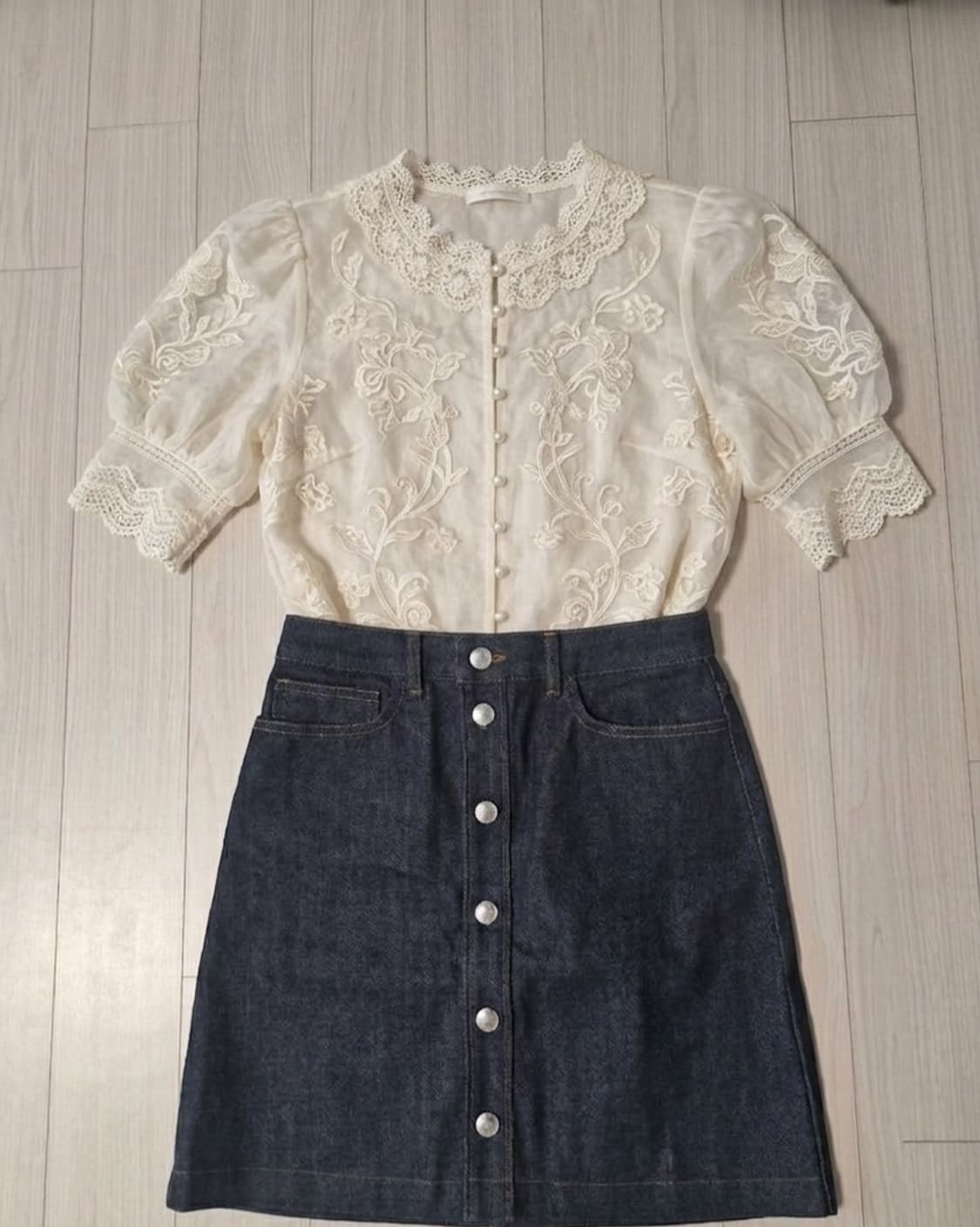 새상품 A.P.C. 아페쎄 생지 데님 버튼 미니스커트 (36사이즈) 상품이미지3