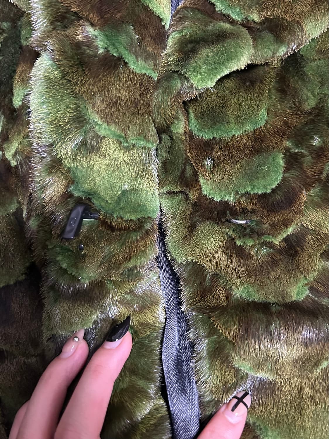 (희귀매물) 빈티지 파이톤패턴 그린 밍크퍼자켓 상품이미지9