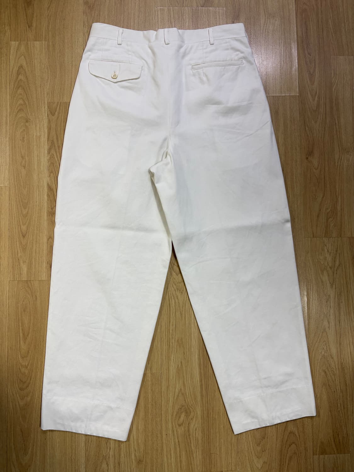 [M] 빈티지 90s 꼼데가르송 옴므 플리츠 치노 팬츠 화이트 상품이미지2