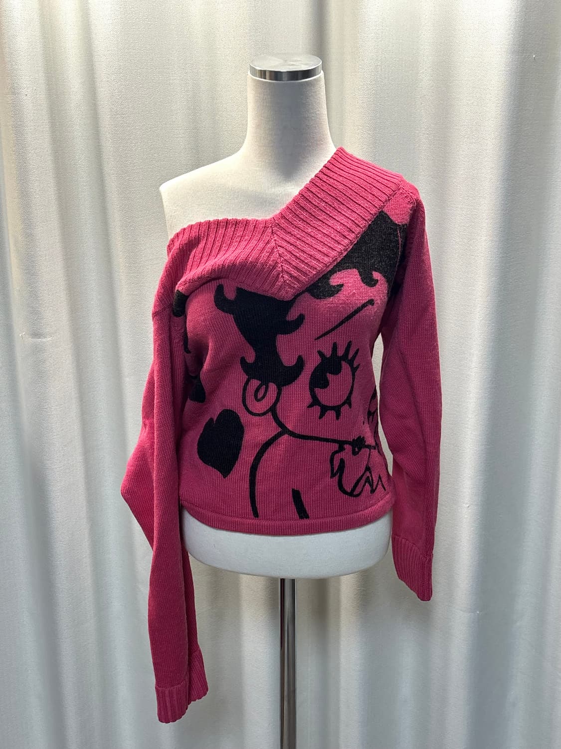 핑크 베티붑 오프숄더 니트 상품이미지2