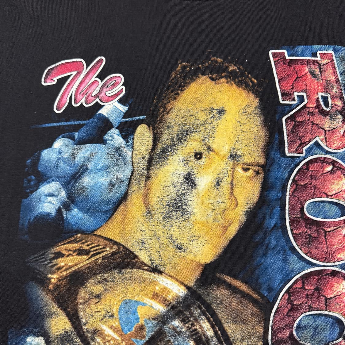 빈티지 90s WWF The Rock Raptee 더락 랩티셔츠 상품이미지5
