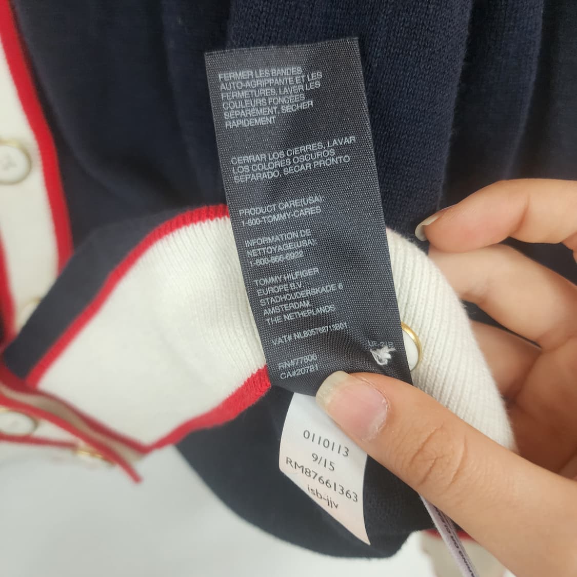 타미힐피거 네이비/레드 가디건 상품이미지6