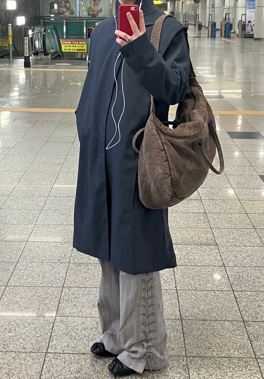 토네이도마트 레이스업 벨바텀 데님팬츠 상품이미지4