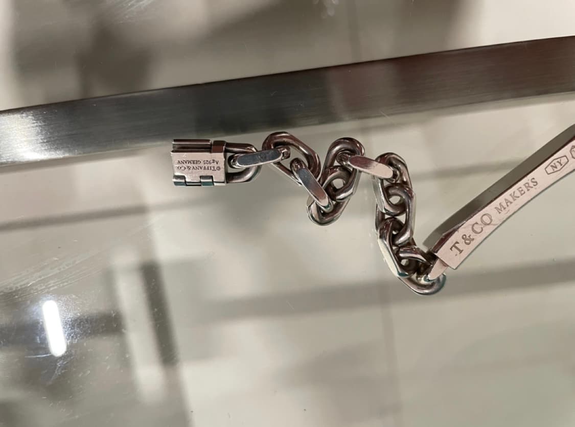 티파니 1837 makers ID 실버 체인팔찌 라지사이즈 팝니다 상품이미지5