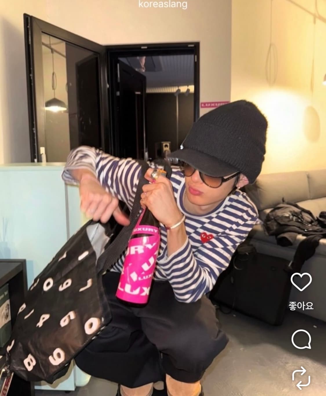 꼼데가르송 PLAY Red Heart Striped Long Sleeve 상품이미지1