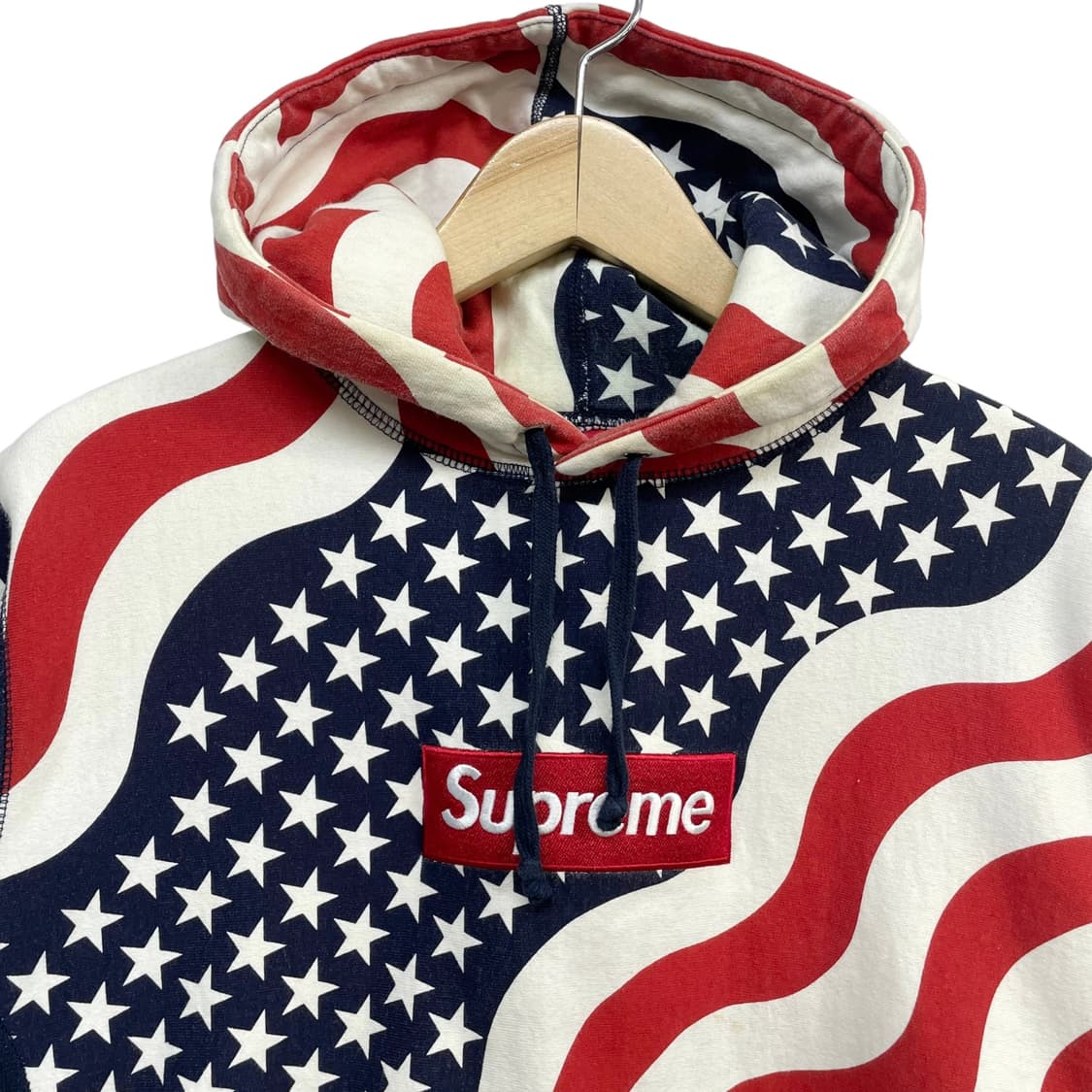 슈프림 14f/w 성조기 박스 로고 풀오버 후드티 상품이미지3