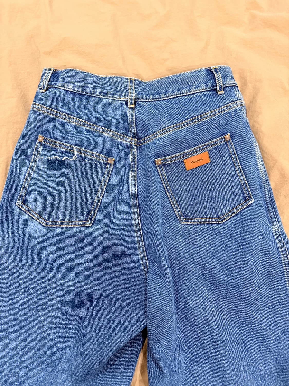 Cristaseya 크리스타세야 블리치드 하이웨스트 데님 청바지 상품이미지6