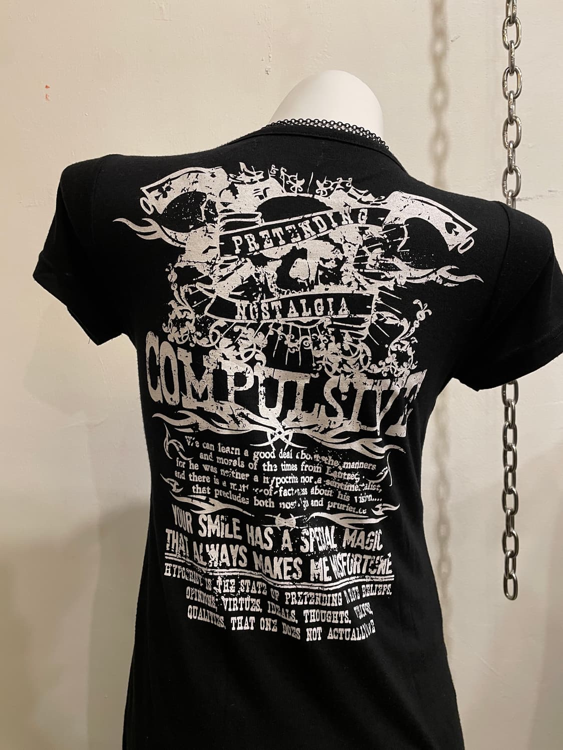 스트라이프 패턴 레이어드 프린팅 반팔 원피스 펑크 상품이미지10