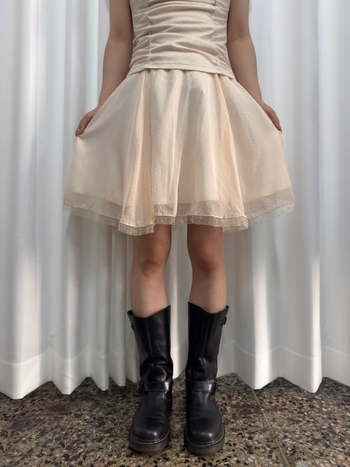 pink girls dot skirt 상품이미지2