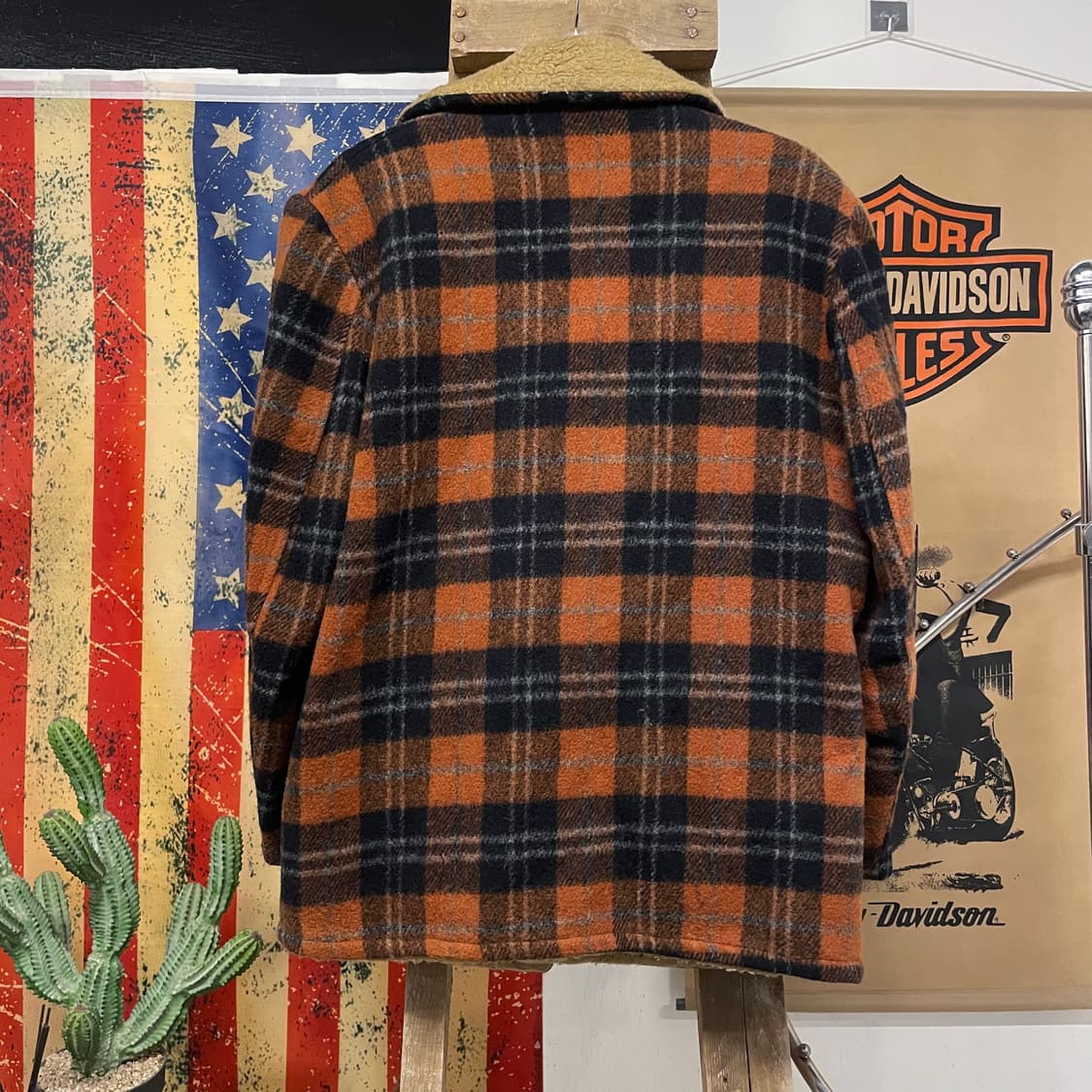 80s 노웰란 블루이 주니어 체크 울 워크 자켓 워크 웨어 상품이미지2