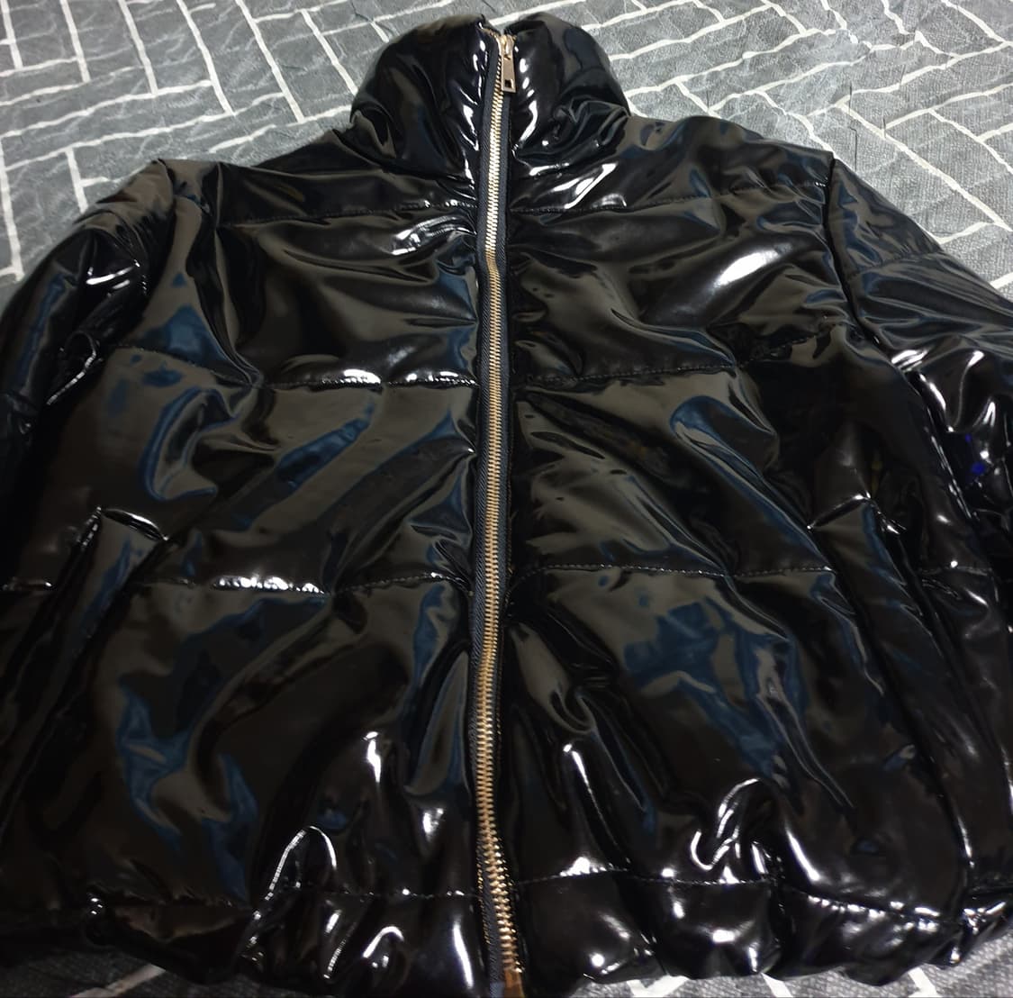 36 POINTS 크롭 유광패딩 블랙 (S) 상품이미지2