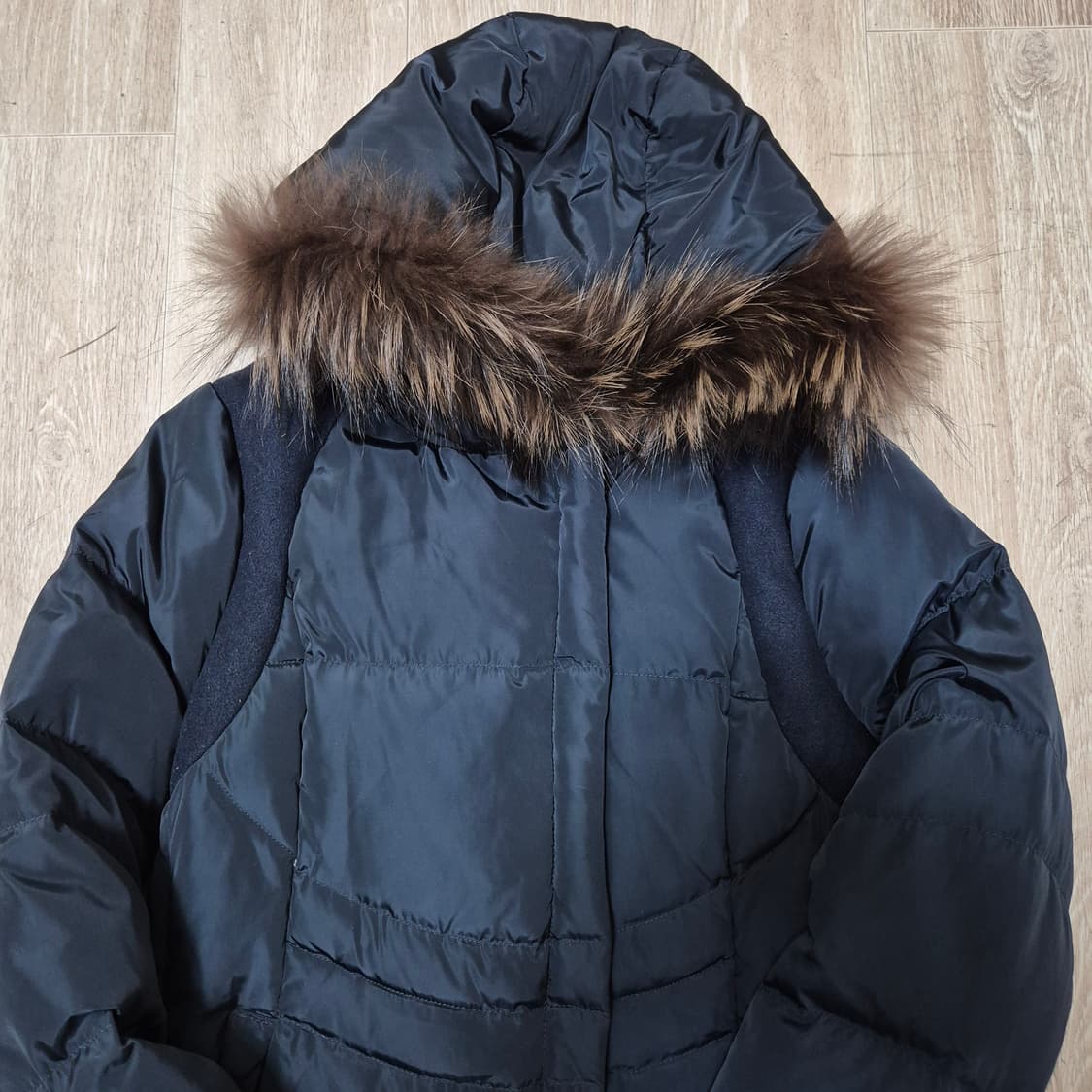 닉스 여성 덕다운 라쿤퍼후드 롱패딩 점퍼 상품이미지2