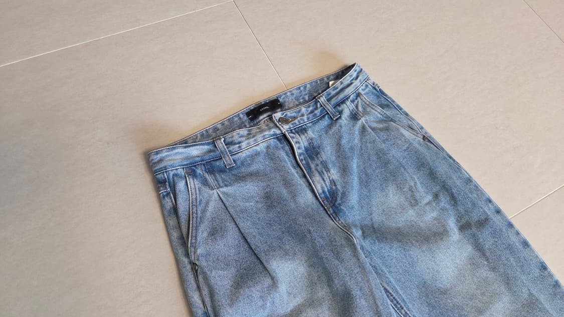 일꼬르소 원턱 와이드 데님 청바지  상품이미지3