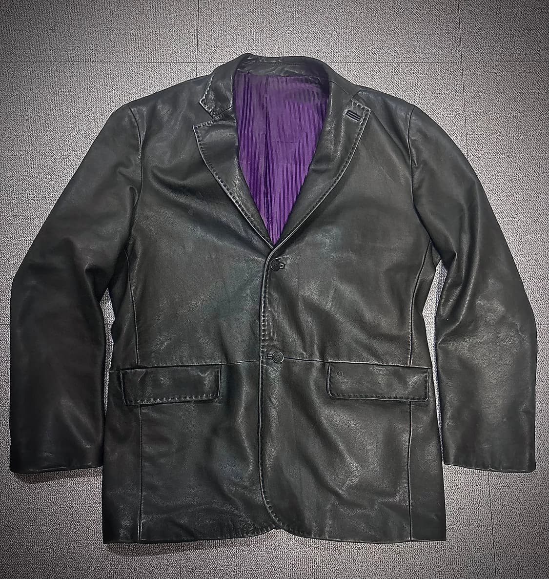 블랙 양가죽 램스킨 투버튼 싱글 블레이지아주자켓 상품이미지3